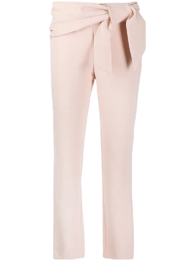 Be Blumarine Slim-fit Bow Trousers In Pink