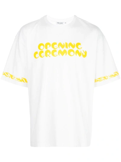 Opening Ceremony Oversized Logo Print T-shirt In White