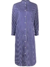 Aspesi Striped Cotton Shirt Dress In Blue