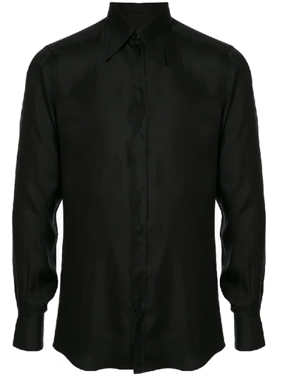 Dolce & Gabbana Plain Long Sleeve Shirt In Black
