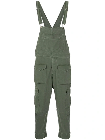 Greg Lauren Flap Pocket Dungarees In Green