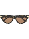 Bottega Veneta Ribbon Detail Cat-eye Frame Sunglasses In Brown