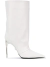 Versace Clear Heel Boots In White