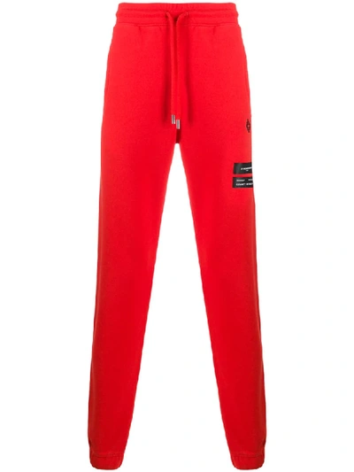 Marcelo Burlon County Of Milan Patch-embellished Track Trousers In Red