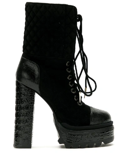 Andrea Bogosian Reila Lace-up Boots In Black