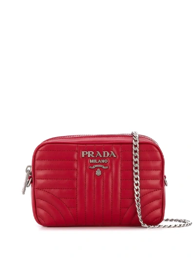 Prada Quilted Logo Belt Bag In Red