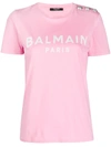Balmain Logo-print Short-sleeve T-shirt In Pink
