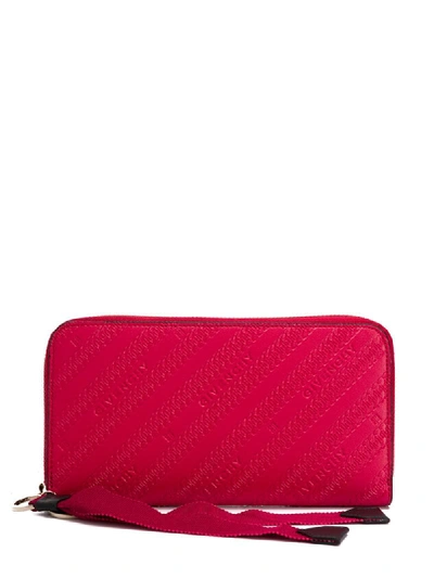 Givenchy Chain-embossed Zip-around Wallet In Pink