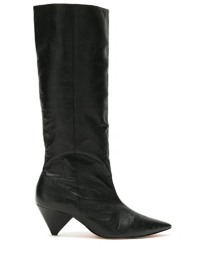 Nk Knee-high Leather Boots In Black