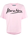 Moschino Logo-print Oversized T-shirt In Pink
