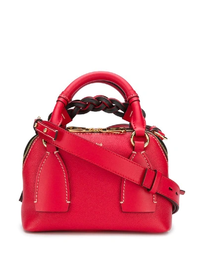 Chloé Small Daria Tote Bag In Red