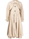 PATOU FLARED BELTED TRENCH COAT