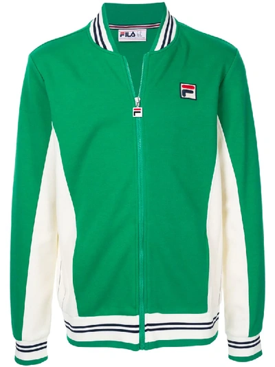 Fila Logo Embroidered Sport Jacket In Green