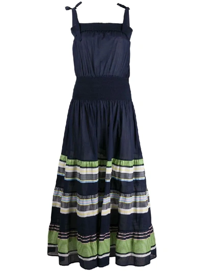 Tory Burch Paneled Cinched Dress In Blue