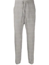 Z ZEGNA DRAWSTRING-WAIST CHECK TROUSERS