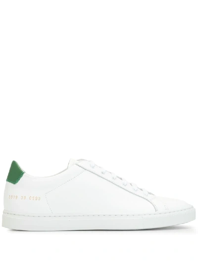 Common Projects Achilles Retro Low Top Leather Sneakers In White/green