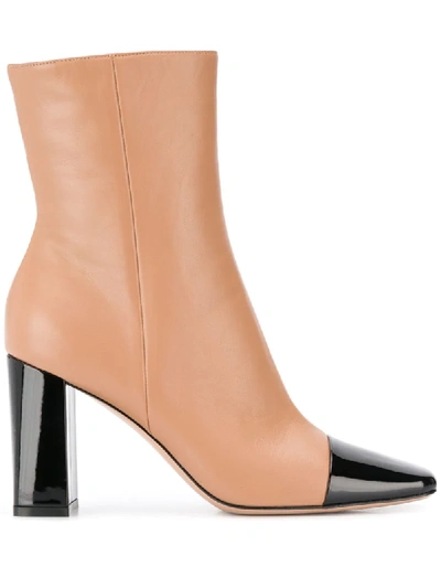 Gianvito Rossi 90mm Cap Toe Ankle Boots In Neutrals