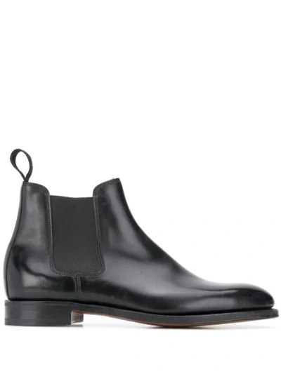 John Lobb Black Leather Lawry Ankle Boots In Multi
