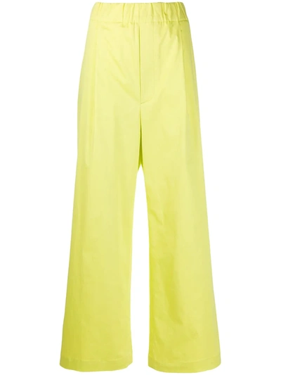Jejia Elasticated Wide-leg Trousers In Yellow