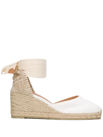 Castaã±er Carina Wedge Sandals In White