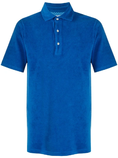 Drumohr Textured Polo Shirt In Blue