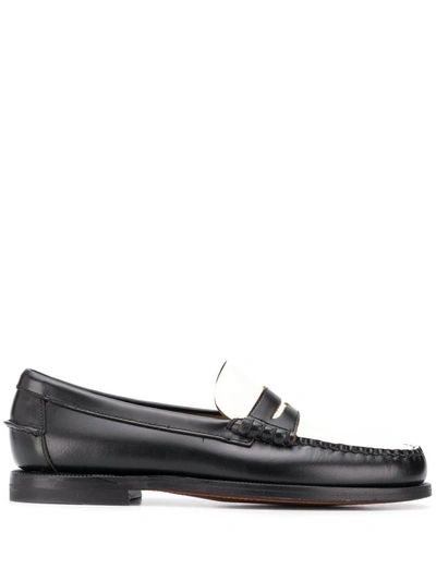 Sebago Penny Colour-block Loafers In 987 Black White