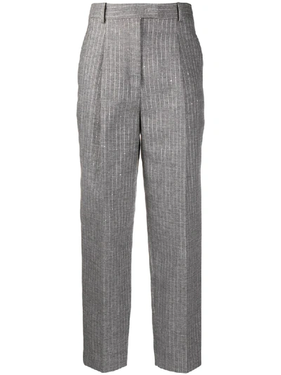 Ermanno Scervino Striped Tailored Trousers In Bianco/nero