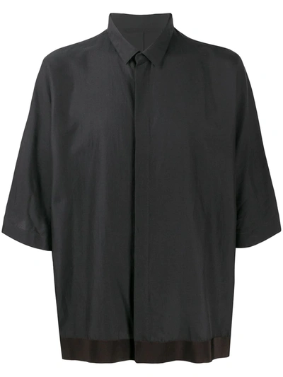 Haider Ackermann Concealed-button Short-sleeve Shirt In Black
