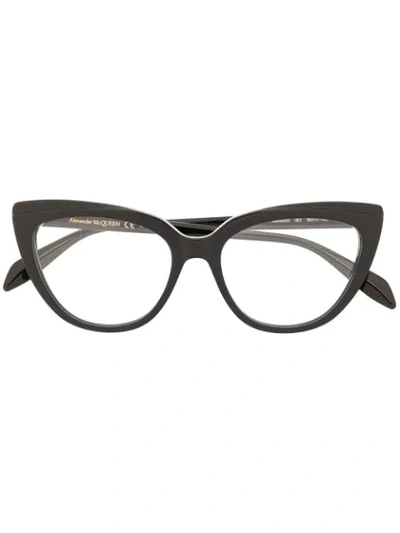 Alexander Mcqueen Cat-eye Frame Glasses In 黑色