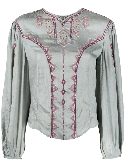 Isabel Marant Étoile Tullya Embroidered Shirt In Blue
