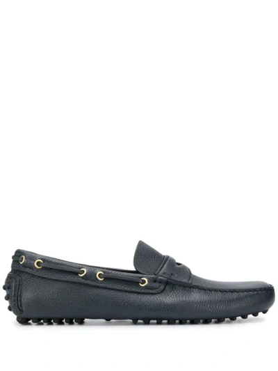 Car Shoe Eyelet-detail Drive Loafers In Blue