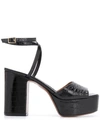 L'AUTRE CHOSE CROCODILE EMBOSSED EFFECT PLATFORM SANDALS