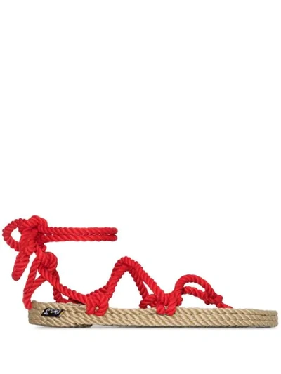 Nomadic State Of Mind Romano Rope-strap Sandals In Red