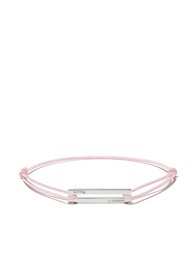 Le Gramme 17/10 Cord Bracelet In Pale Pink