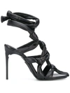 Off-white Knotted Strappy Sandals In Black