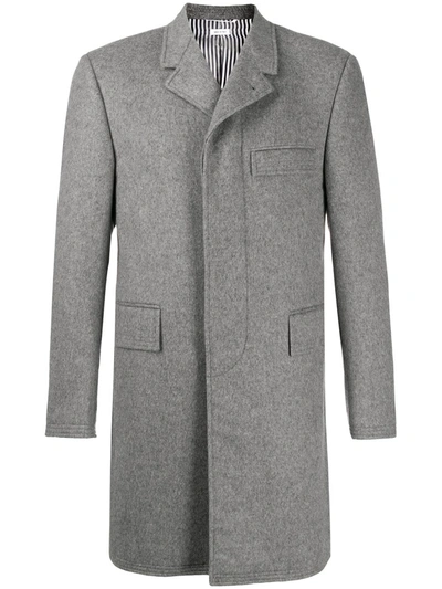 Thom Browne Heavyweight Cashmere Chesterfield Overcoat In Grey