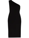 Bottega Veneta One Shoulder Twisted Dress In Black