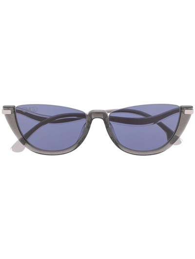 Jimmy Choo Ionas Curved-temple Sunglasses In Silver