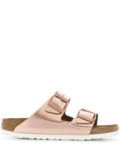Birkenstock Women's Arizona Metallic Sandal In Copper In Pink
