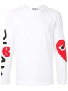 Comme Des Garçons Play Long-sleeved T-shirt With Logo Print In White