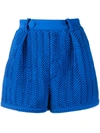 MARCO DE VINCENZO PLEATED WAVE PATTERN SHORTS