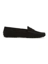 Tod's Black Black Gommini Leather Driving Shoes In Black