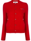 Comme Des Garçons Play Double-logo Cardigan In Red