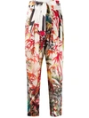 DSQUARED2 TROPICAL PRINT TAPERED TROUSERS