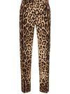 Dolce & Gabbana Dolce And Gabbana Brown Leopard Print Trousers In Brown