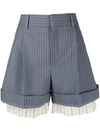 CHLOÉ DOUBLE-LAYER PINSTRIPE TAILORED SHORTS