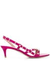 VALENTINO GARAVANI ROCKSTUD KITTEN-HEEL SANDALS