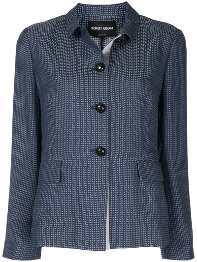 Giorgio Armani Loose Fit Jacket In Navy