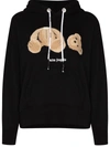 Palm Angels Black Bear Hoodie In Black