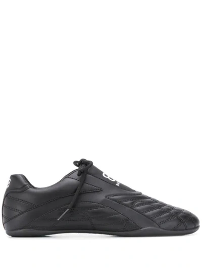 Balenciaga Zen Quilted Faux Patent-leather Sneakers In Black